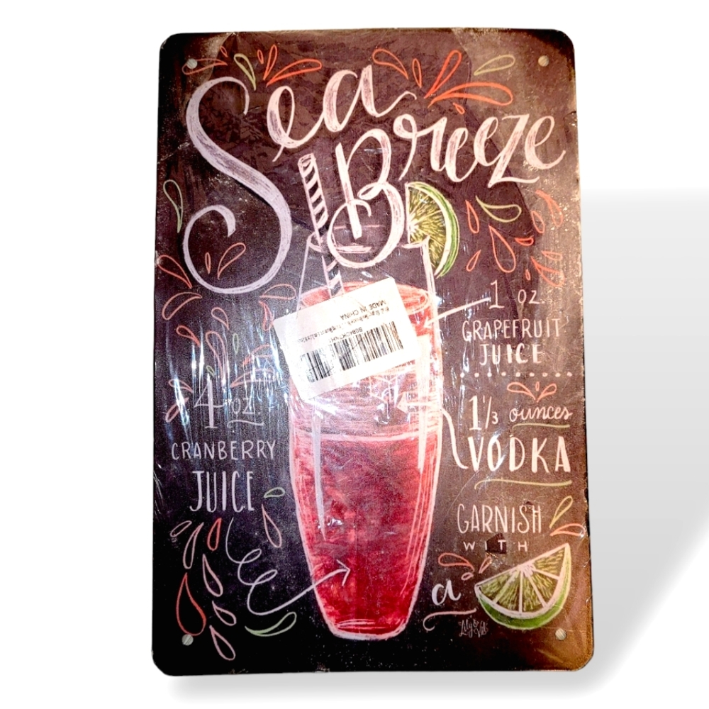 Wall Bar Metal Drink Sign